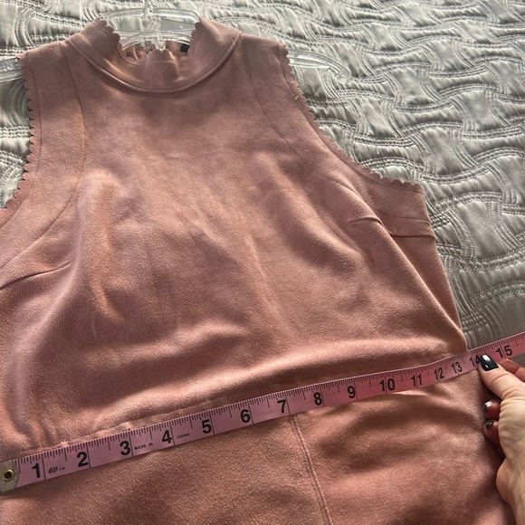 NWT Soprano Dress Women Medium Party Faux Suede Stretchy High Neck Pink - Picture 5 of 11